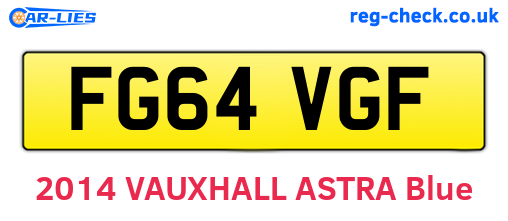 FG64VGF are the vehicle registration plates.