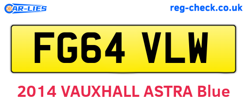 FG64VLW are the vehicle registration plates.