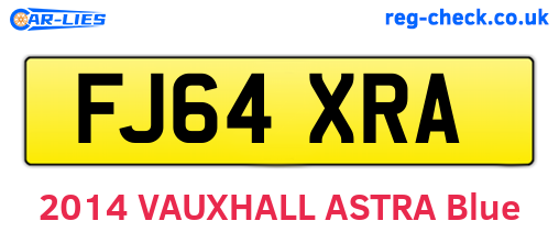 FJ64XRA are the vehicle registration plates.