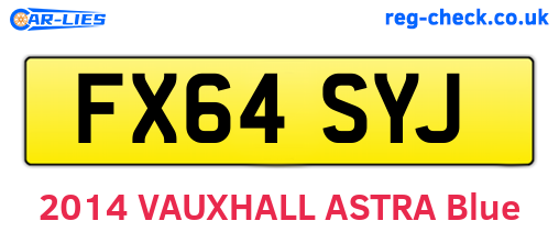 FX64SYJ are the vehicle registration plates.