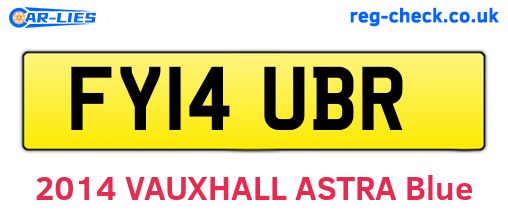 FY14UBR are the vehicle registration plates.