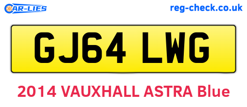 GJ64LWG are the vehicle registration plates.