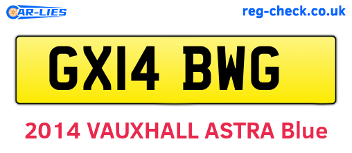 GX14BWG are the vehicle registration plates.