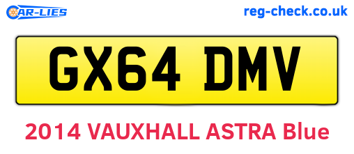GX64DMV are the vehicle registration plates.
