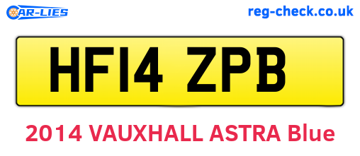 HF14ZPB are the vehicle registration plates.