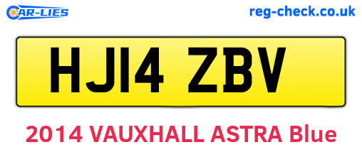 HJ14ZBV are the vehicle registration plates.