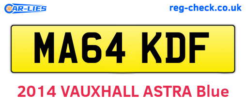 MA64KDF are the vehicle registration plates.