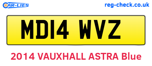 MD14WVZ are the vehicle registration plates.