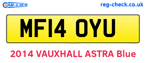 MF14OYU are the vehicle registration plates.