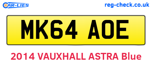 MK64AOE are the vehicle registration plates.