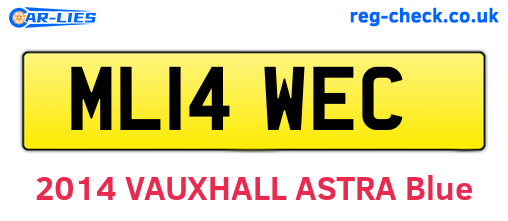 ML14WEC are the vehicle registration plates.
