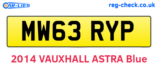 MW63RYP are the vehicle registration plates.