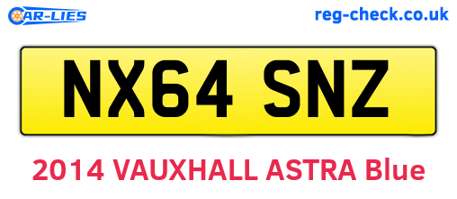NX64SNZ are the vehicle registration plates.