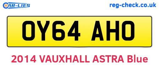 OY64AHO are the vehicle registration plates.