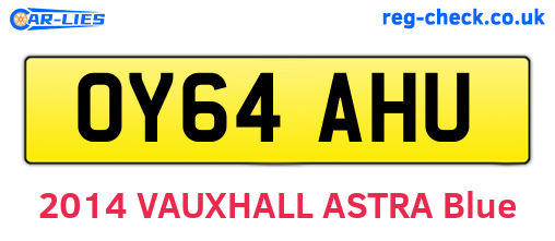 OY64AHU are the vehicle registration plates.