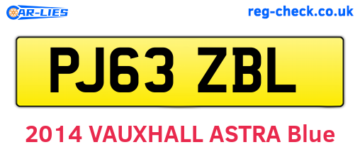 PJ63ZBL are the vehicle registration plates.