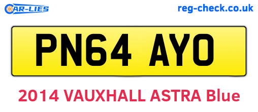 PN64AYO are the vehicle registration plates.