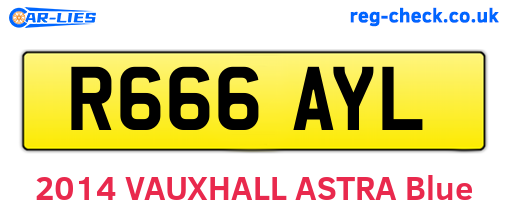 R666AYL are the vehicle registration plates.