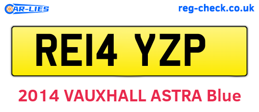 RE14YZP are the vehicle registration plates.