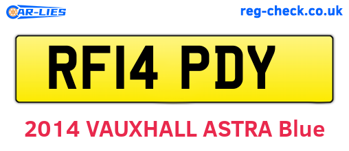 RF14PDY are the vehicle registration plates.