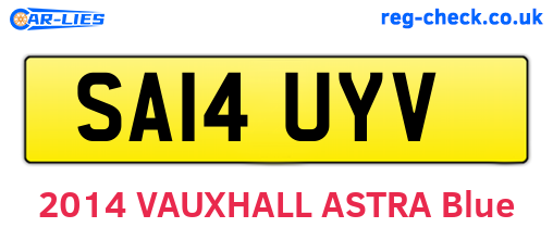 SA14UYV are the vehicle registration plates.