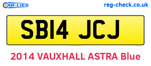 SB14JCJ are the vehicle registration plates.