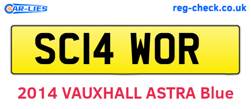 SC14WOR are the vehicle registration plates.