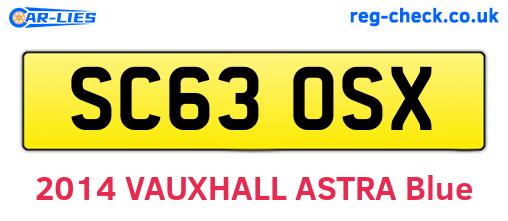 SC63OSX are the vehicle registration plates.