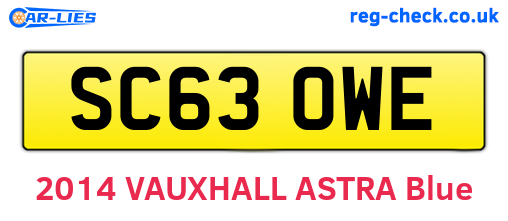 SC63OWE are the vehicle registration plates.