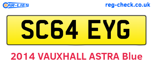 SC64EYG are the vehicle registration plates.