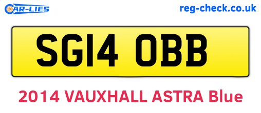SG14OBB are the vehicle registration plates.