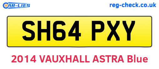 SH64PXY are the vehicle registration plates.