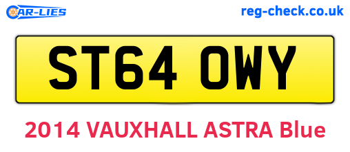 ST64OWY are the vehicle registration plates.