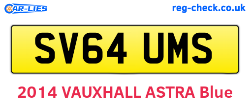 SV64UMS are the vehicle registration plates.