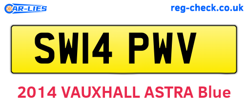 SW14PWV are the vehicle registration plates.