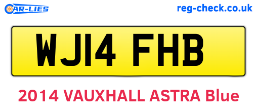 WJ14FHB are the vehicle registration plates.