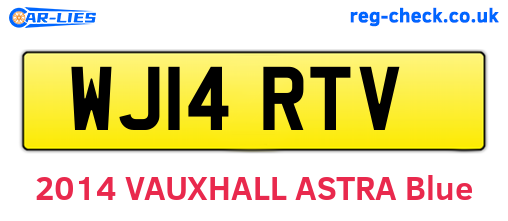 WJ14RTV are the vehicle registration plates.