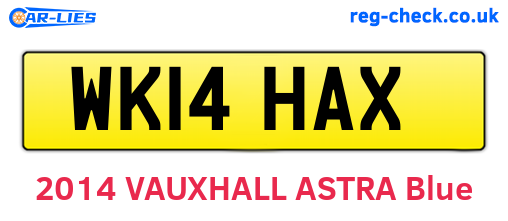 WK14HAX are the vehicle registration plates.