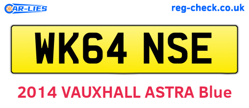 WK64NSE are the vehicle registration plates.