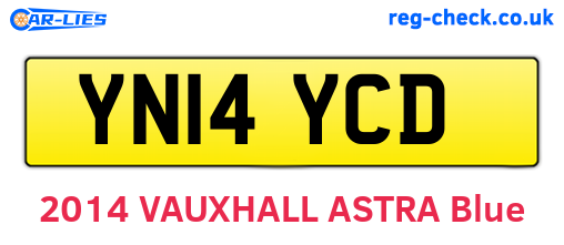 YN14YCD are the vehicle registration plates.