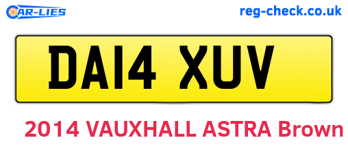 DA14XUV are the vehicle registration plates.