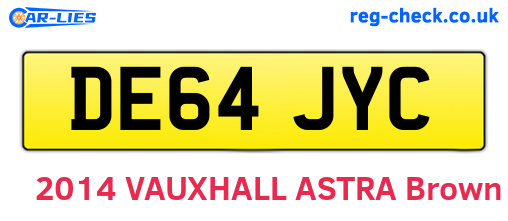 DE64JYC are the vehicle registration plates.