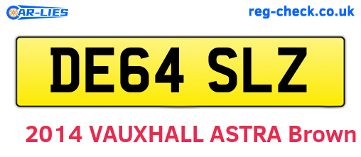 DE64SLZ are the vehicle registration plates.