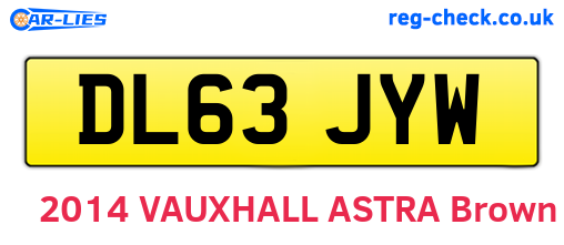 DL63JYW are the vehicle registration plates.
