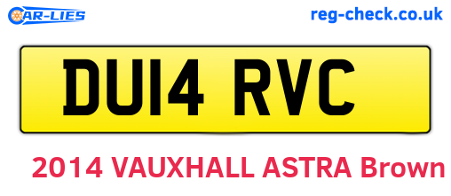 DU14RVC are the vehicle registration plates.