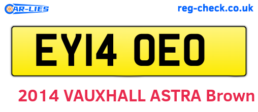 EY14OEO are the vehicle registration plates.