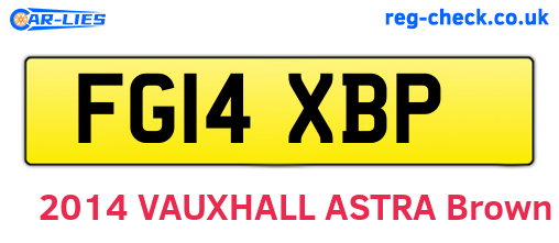 FG14XBP are the vehicle registration plates.