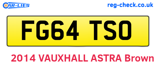FG64TSO are the vehicle registration plates.