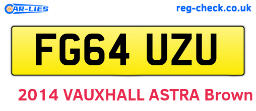 FG64UZU are the vehicle registration plates.
