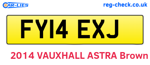 FY14EXJ are the vehicle registration plates.